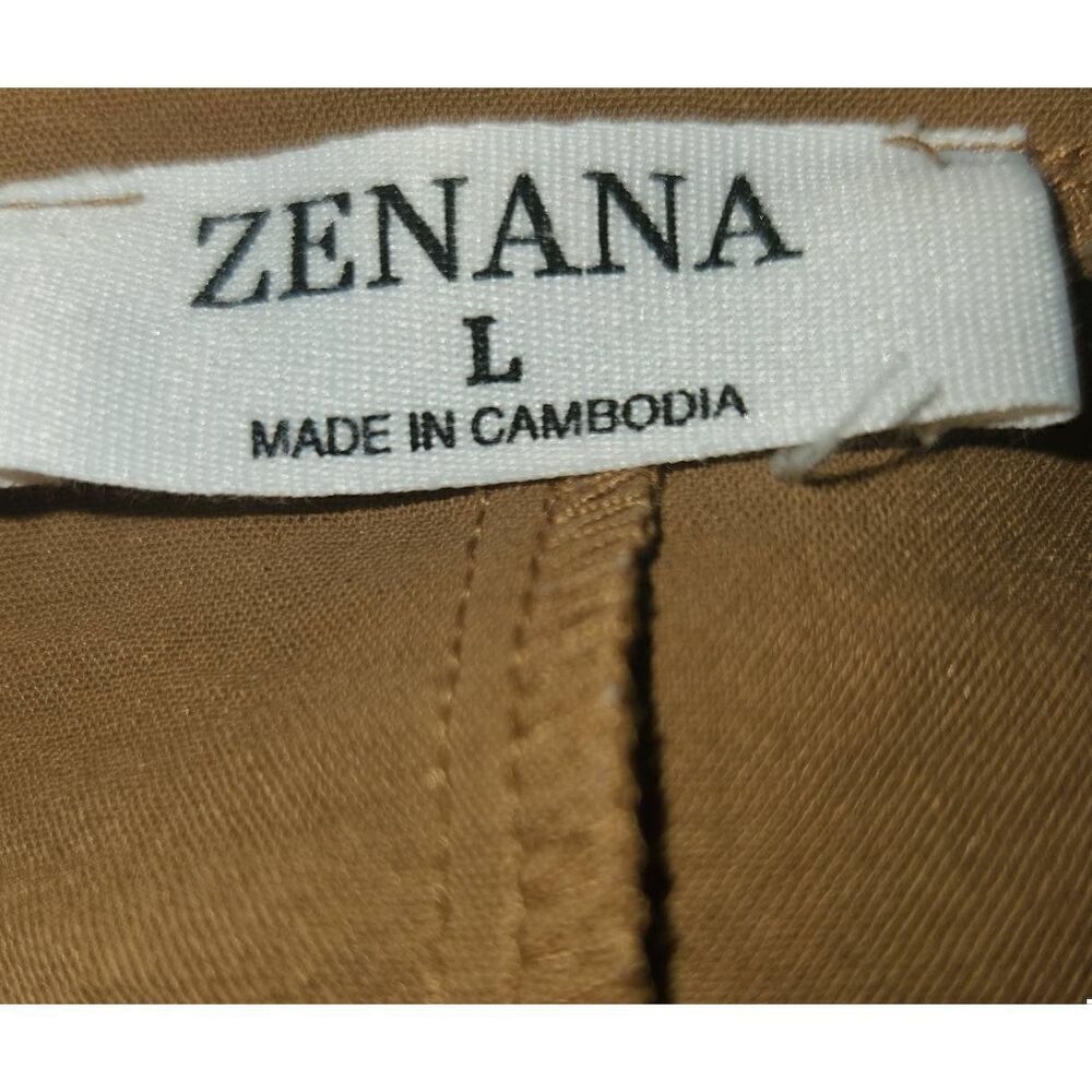T72 Zenana Gold-Brown top Dolman Sleeves V-neck relaxed fit stretch - Picture 6 of 7